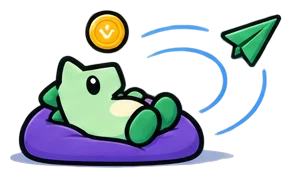 Niko relaxing on a beanbag while the show runs itself